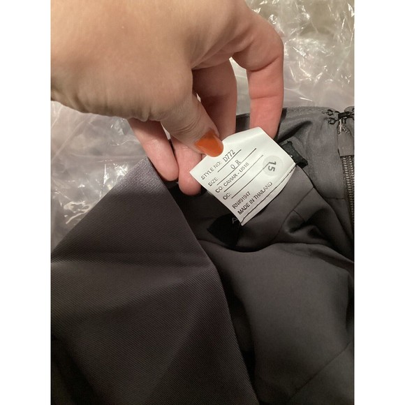 Alfred Sung D772 High Neck Cut Out Formal Bridesmaid Long Dress Caviar Gray - Picture 12 of 12